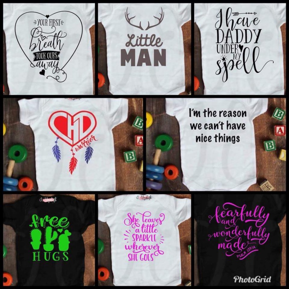 Little boy and girl shirts, and baby onsies